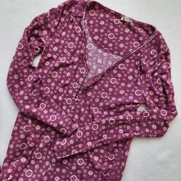 Free People Other - Free People Intimately Home Alone Pink Floral Onesie Pajama Long John Comfy